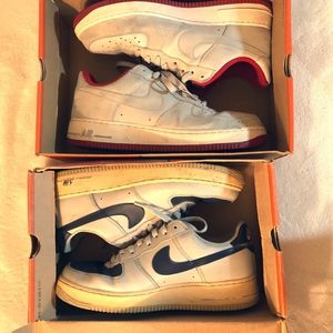 Nike Lot 2 Air Force One AF1- Red/Gray & Blue/Gray